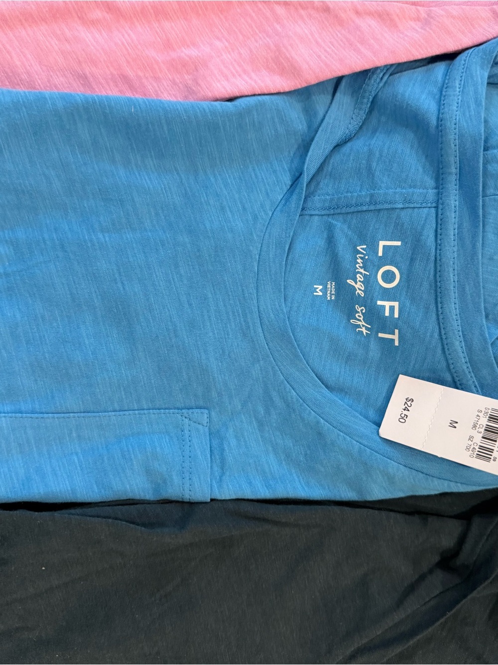 LOFT Short Sleeve Tees Bundle - Blue, Pink, Black, White, Gray - Picture 3 of 7